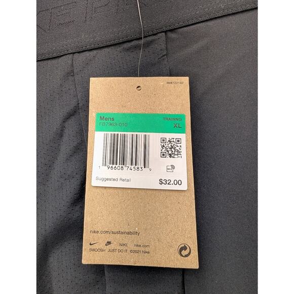 NWT Nike Pro Men's Dri-FIT Fitness Long Shorts in Black sz XL - Picture 6 of 8